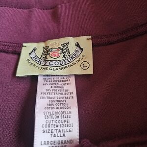 Juicy Couture Burgundy Loung Velor Capri Pants